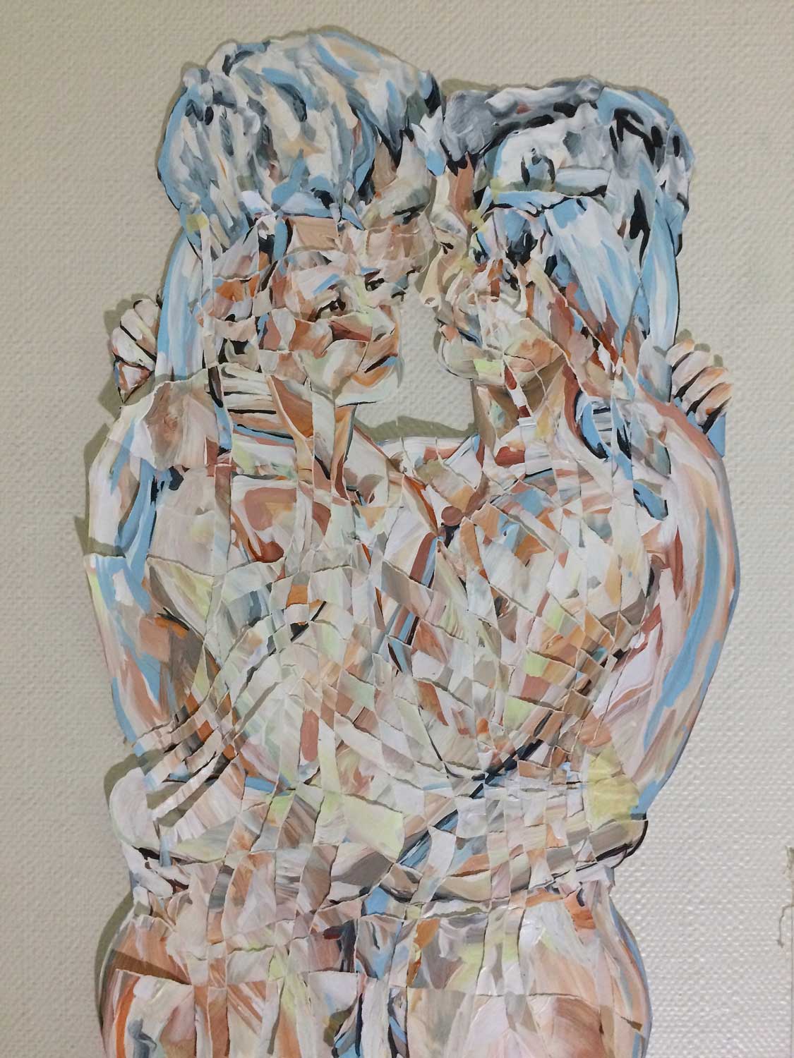 Clement-Denis,-En-amour-toile-VI,-2020,-acrylic-on-braided-paper,-80x60cm