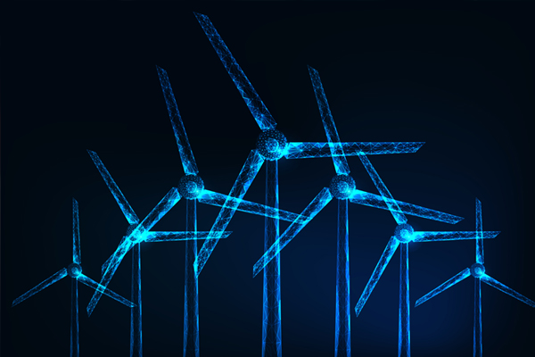 glowing-polygonal-wind-farm-on-dark-blue-background